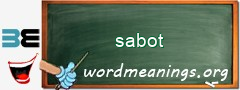 WordMeaning blackboard for sabot